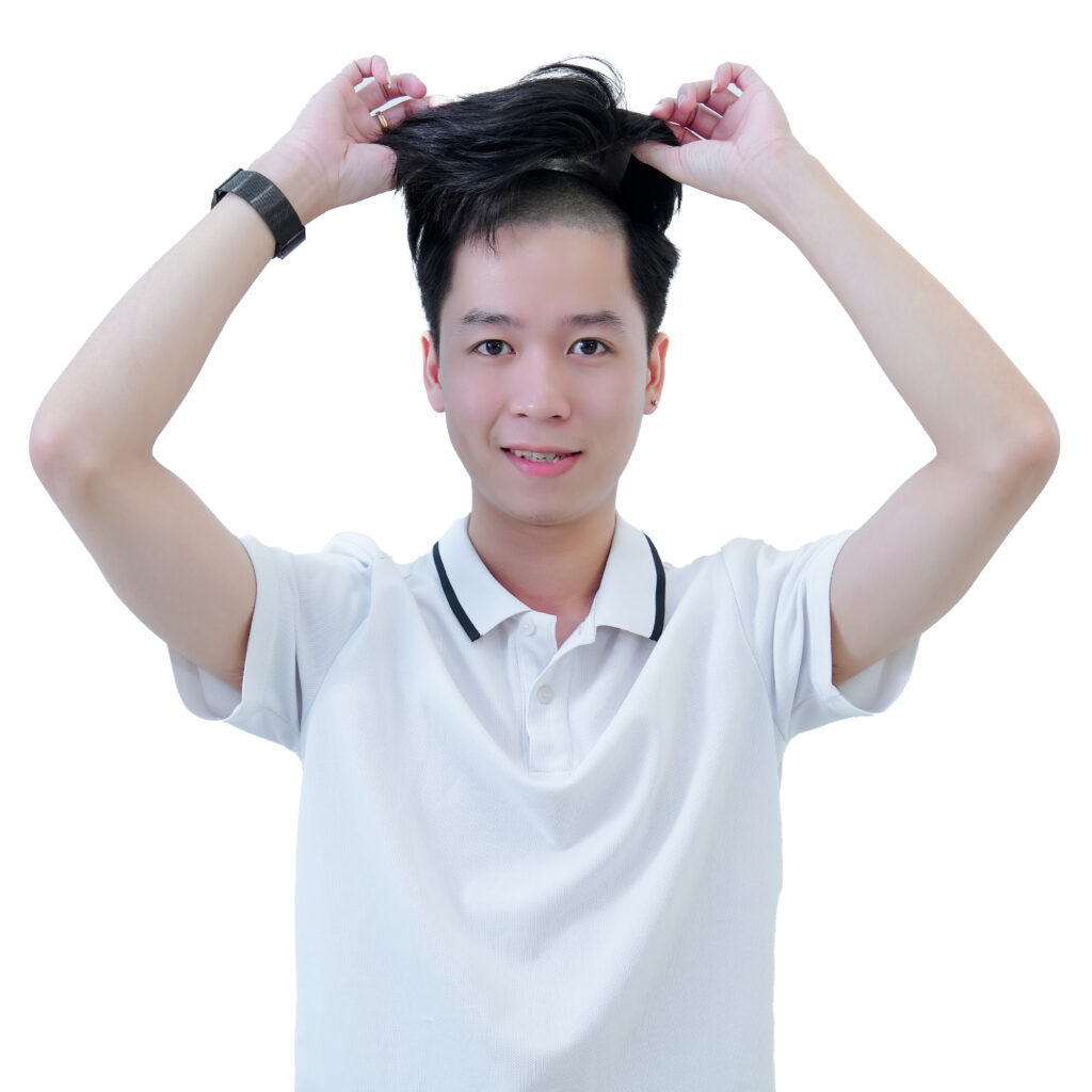Tóc Giả Nam Kiểu Sidepart 7/3 Mái Rũ