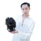 Tóc Giả Nam Kiểu Xoăn Cột Búi