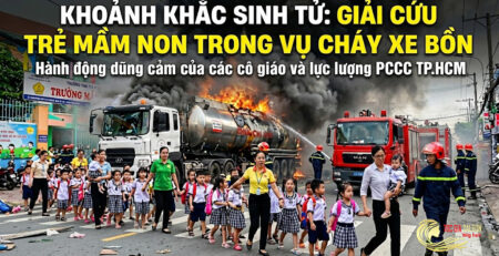 giải cứu trẻ vụ cháy xe bồn