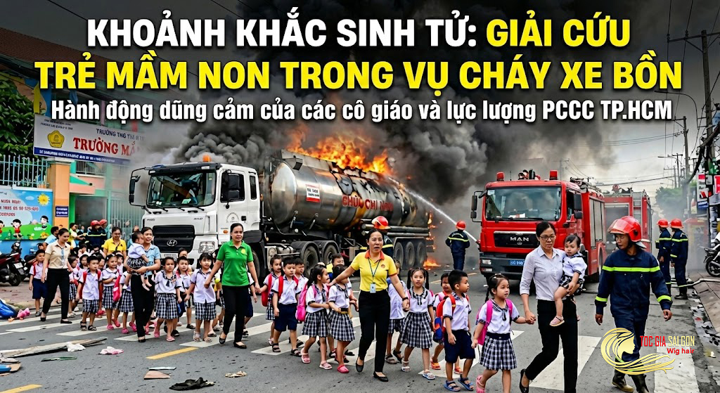 giải cứu trẻ vụ cháy xe bồn