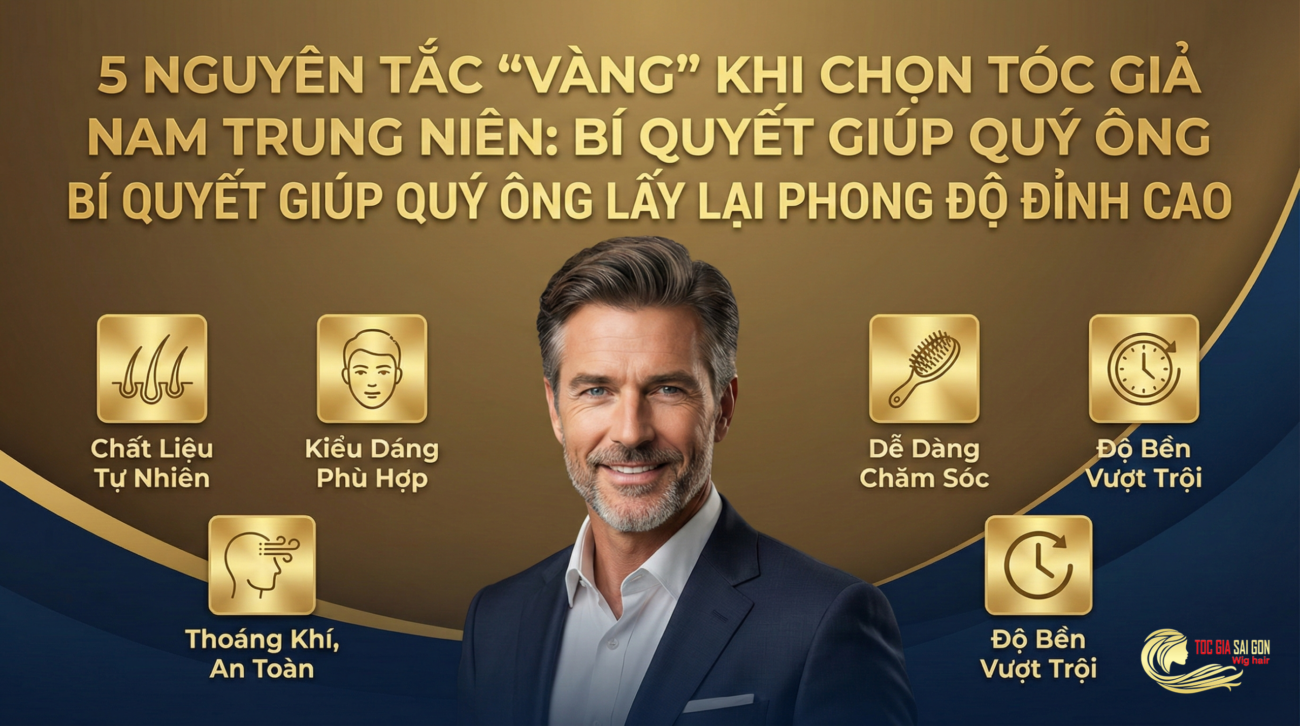 Tóc Giả Nam Trung Niên