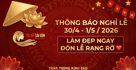 thông báo lịch nghỉ lễ Giải phóng miền Nam 30/4 và Quốc tế Lao động 1/5 năm 2026 của Tóc Giả Sài Gòn.