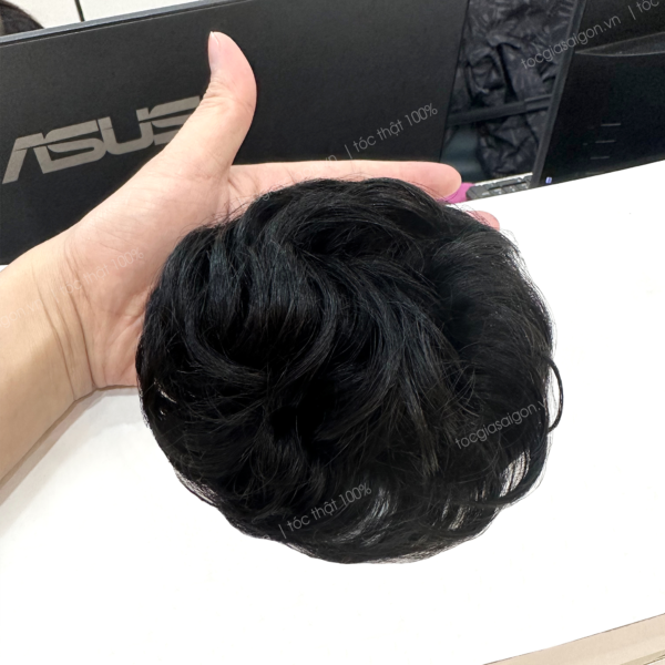 búi tóc giả messy bun