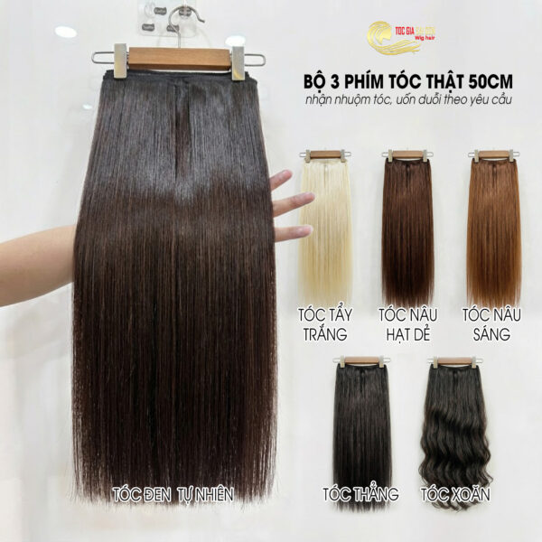 phím tóc giả nhiều màu, kẹp phím tóc thật đa sắc, combo phím tóc highlight, phím tóc giả đa dạng màu sắc, tóc giả sài gòn