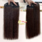 Cận cảnh vẻ đẹp sang trọng của combo 3 phím tóc làm từ 100% tóc thật tự nhiên dài 50cm màu nâu đậm tại Tóc Giả Sài Gòn