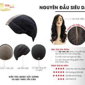 tóc giả nguyên đầu đế siêu da của tóc giả sài gòn