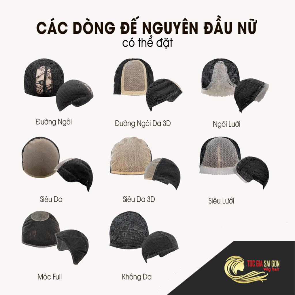 các loại đế tóc nguyên đầu tại tóc giả sài gòn