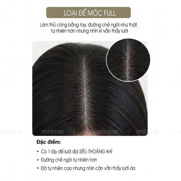 tóc giả nguyên đầu móc full lưới của tóc giả sài gòn