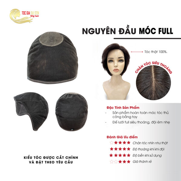 tóc giả nguyên đầu móc full lưới của tóc giả sài gòn