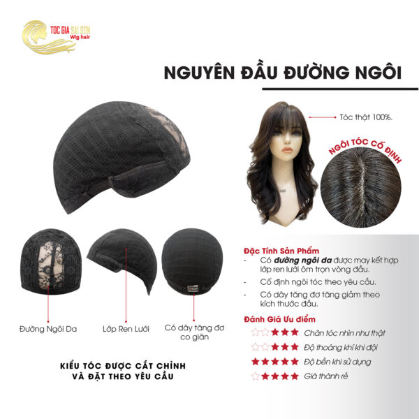 Tóc giả nguyên đầu ngôi cố định của Tóc Giả Sài Gòn
