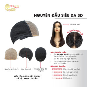tóc giả nguyên đầu đế siêu da 3d của tóc giả sài gòn
