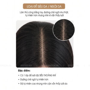 tóc giả nguyên đầu ngôi da cố định của tóc giả sài gòn