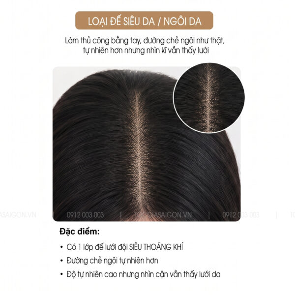 tóc giả nguyên đầu ngôi da cố định của tóc giả sài gòn