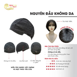 tóc giả nguyên đầu đế THƯỜNG không có da