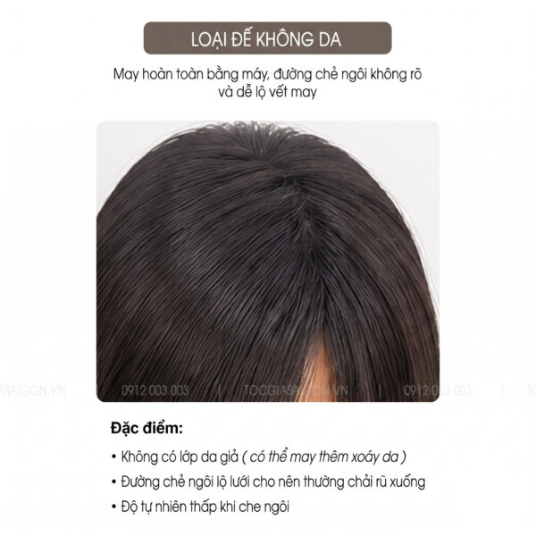 tóc giả nguyên đầu đế THƯỜNG không có da