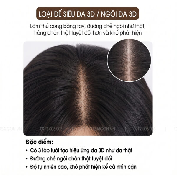 tóc giả nguyên đầu siêu da 3d của tóc giả sài gòn